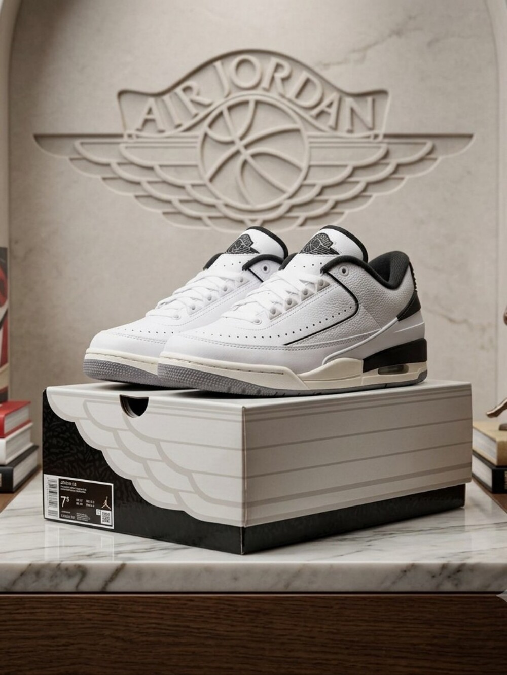 Air Jordan 2/3 Low "White Black"